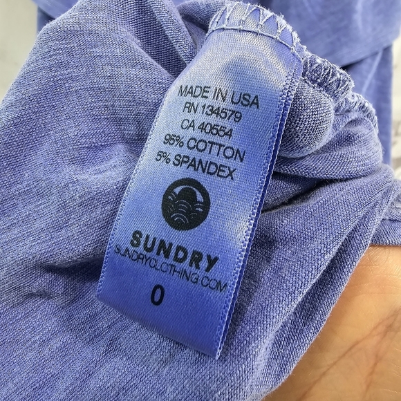 Sundry Dress Womens 0 XS Blue Mini Off Shoulder Cover Up Stretch Knit Flounce - Picture 8 of 9